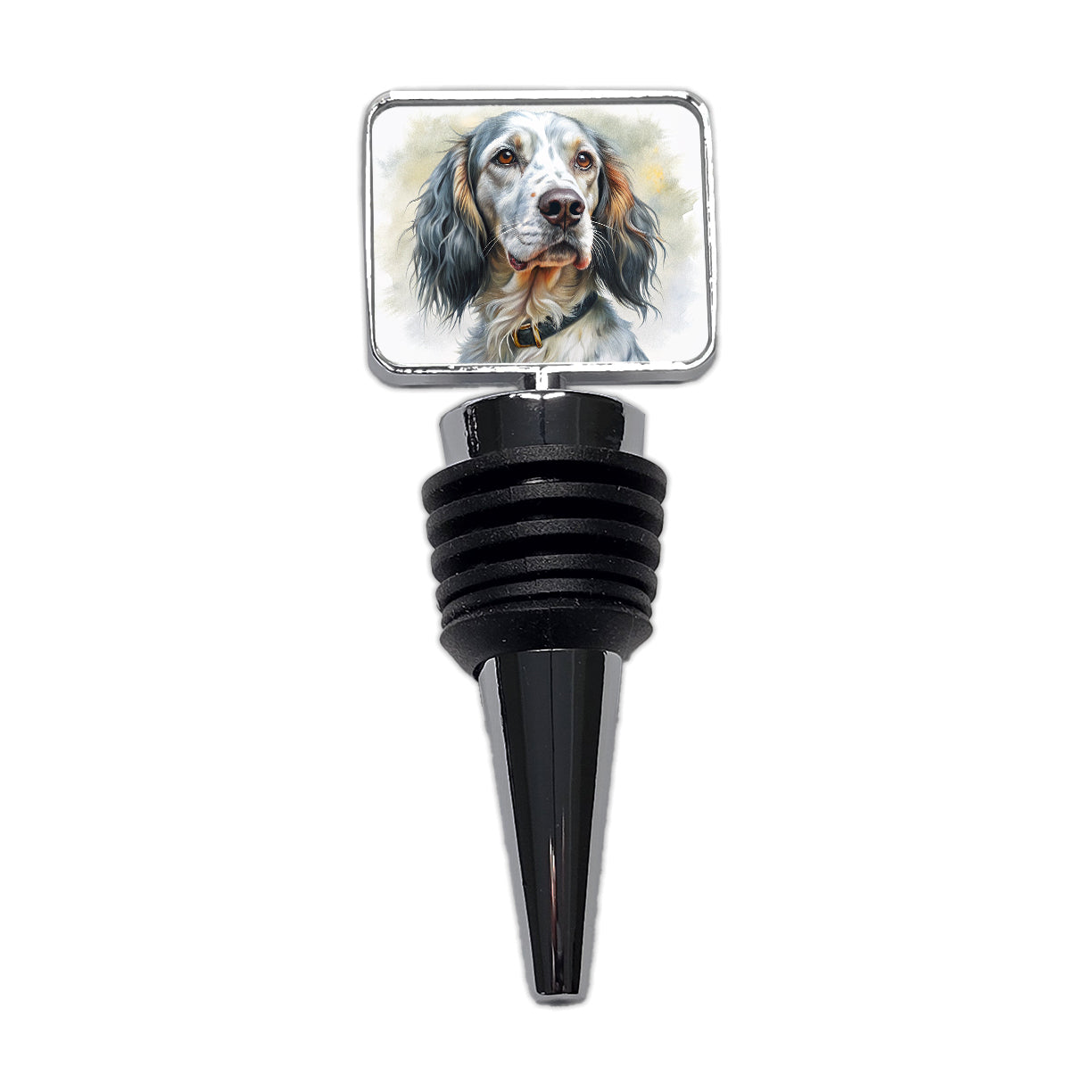 English Setter Dog Illustration Wine Bottle Stopper