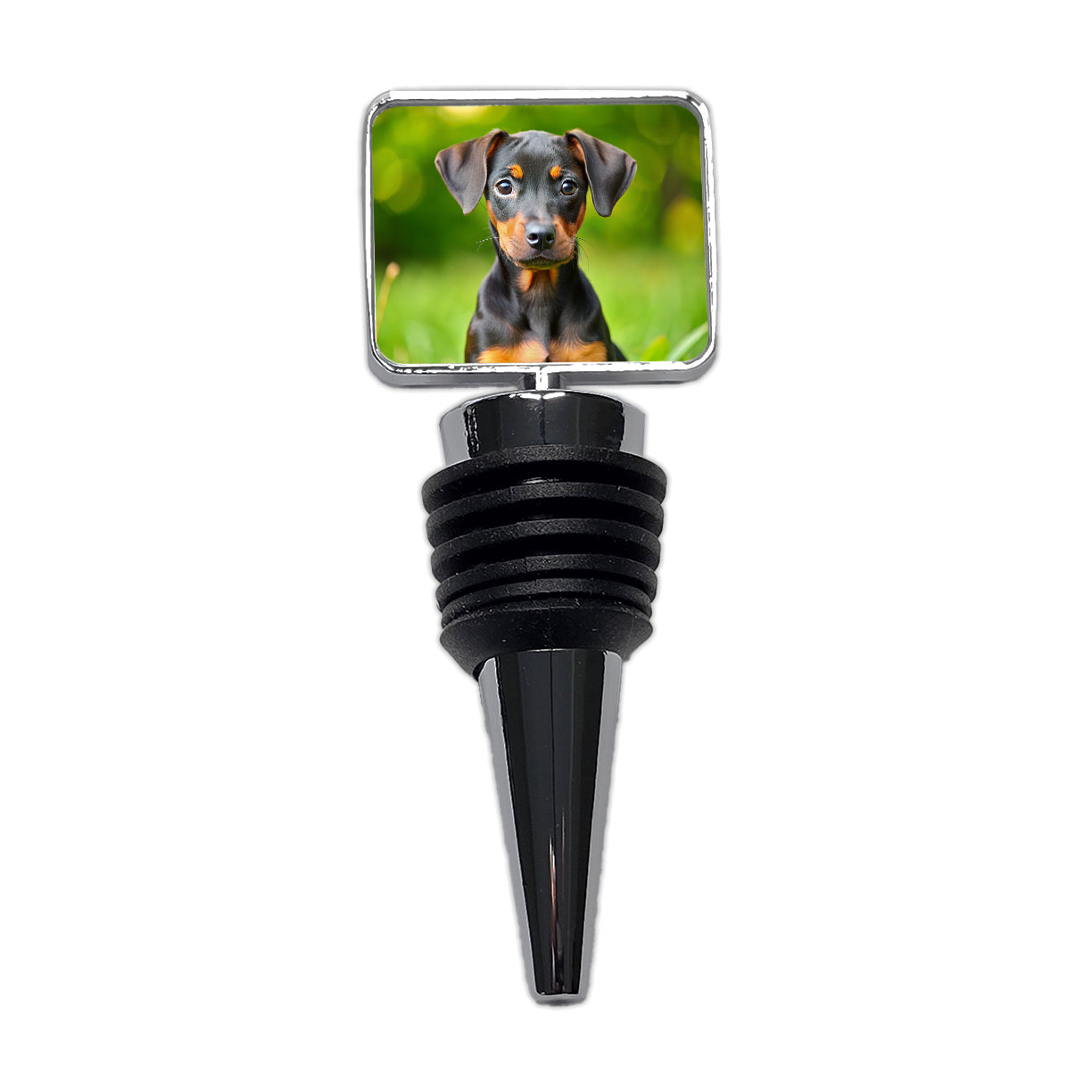 German Pinscher Dog Puppy Photo Wine Bottle Stopper
