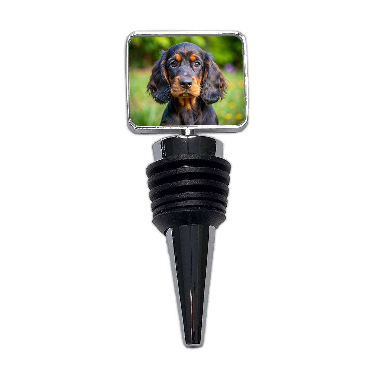 Gordon Setter Dog Puppy Photo Wine Bottle Stopper