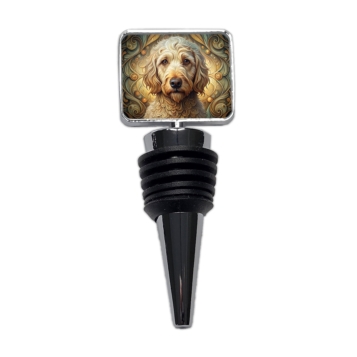 Labradoodle Dog Art Nouveau Wine Bottle Stopper