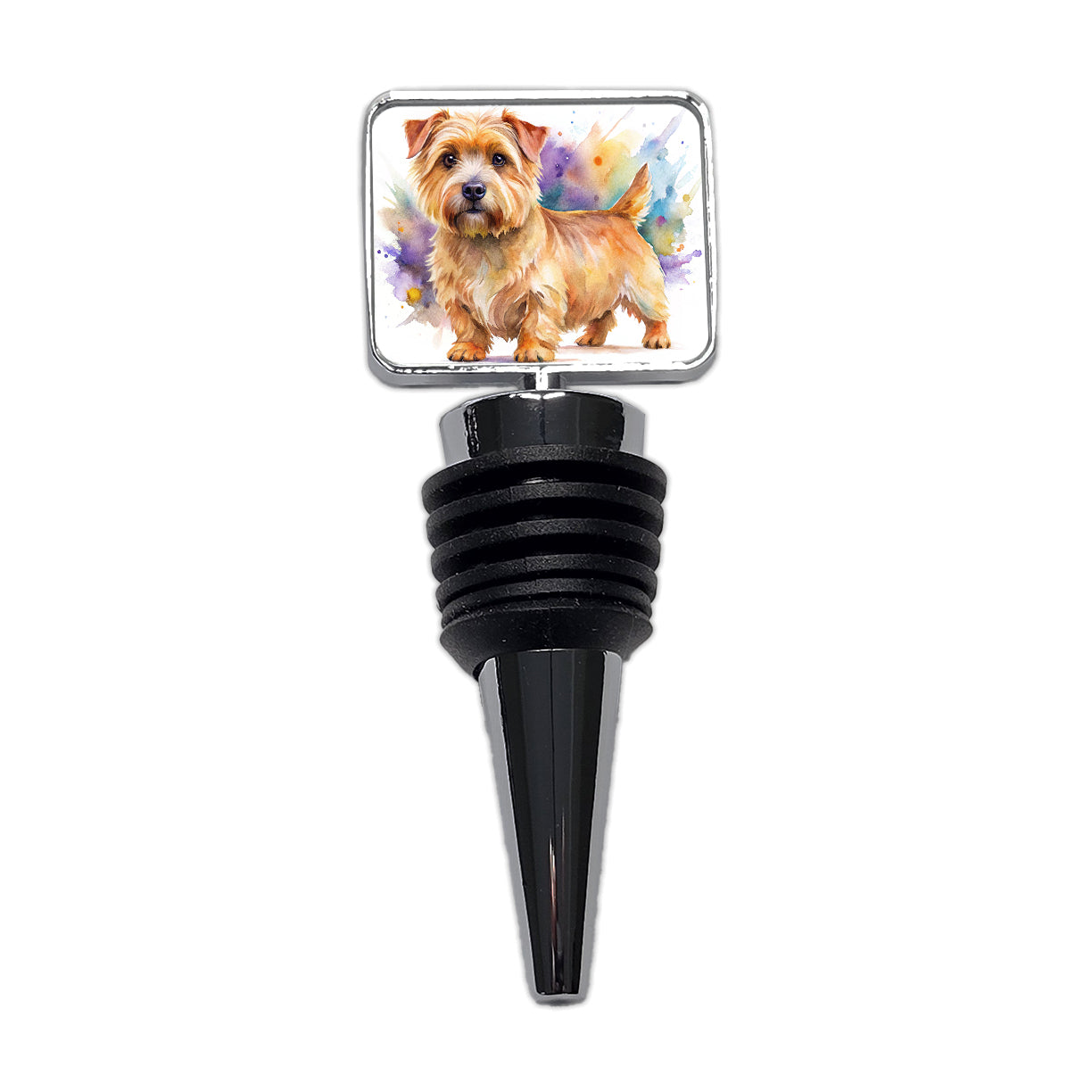 Norfolk Terrier Dog Watercolor Style Wine Bottle Stopper