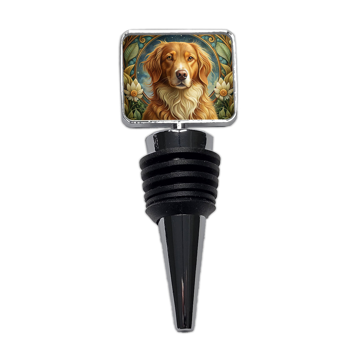Nova Scotia Duck Tolling Retriever Dog Art Nouveau Wine Bottle Stopper