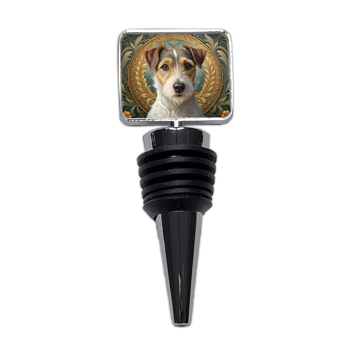 Parson Russell Terrier Dog Art Nouveau Wine Bottle Stopper