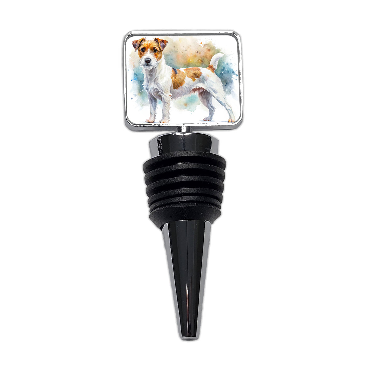 Parson Russell Terrier Dog Watercolor Style Wine Bottle Stopper
