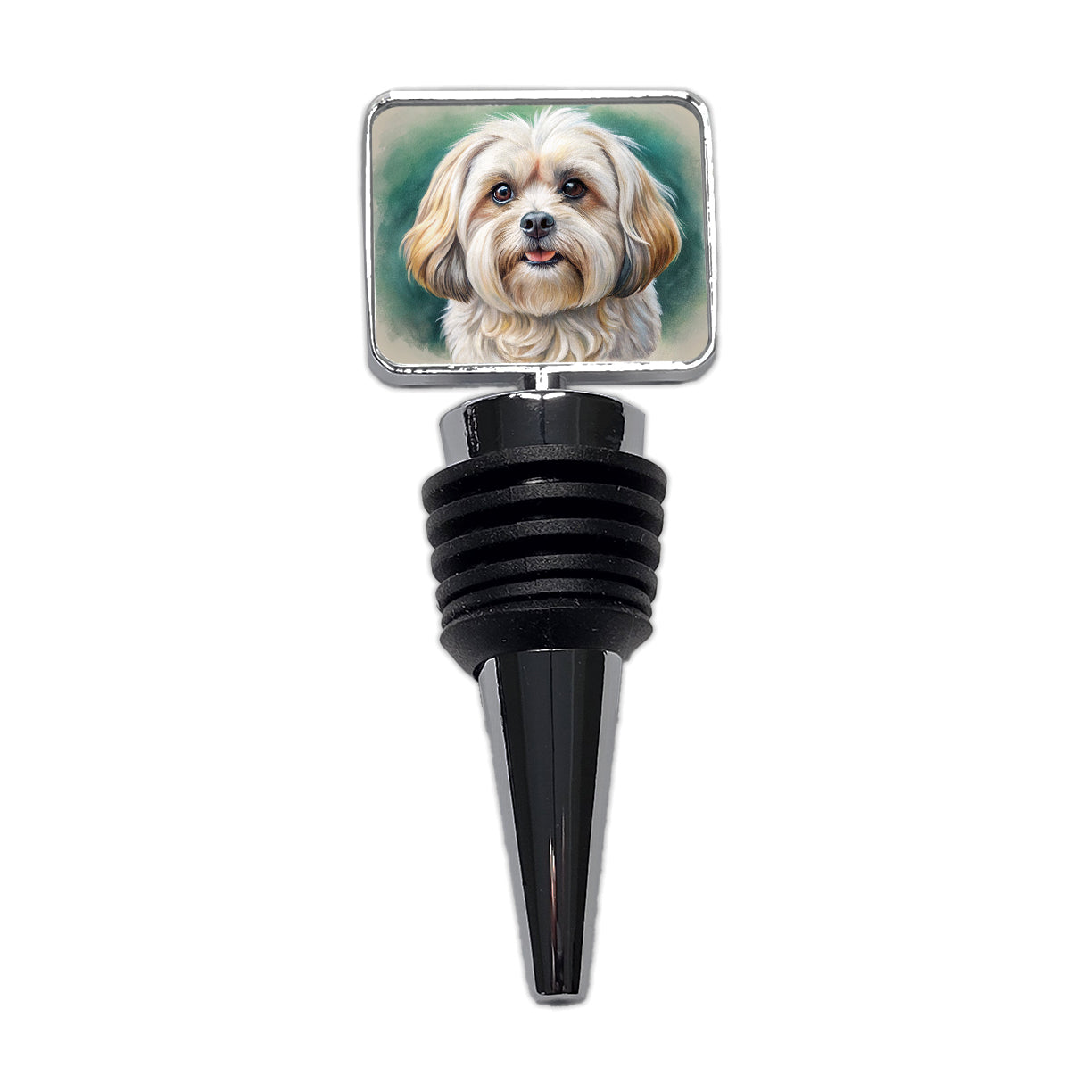 Pekapoo Dog Illustration Wine Bottle Stopper