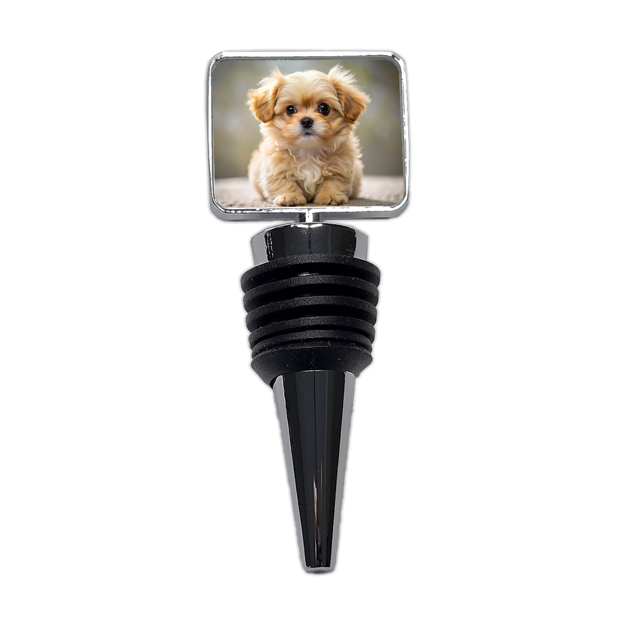Pekapoo Dog Puppy Photo Wine Bottle Stopper