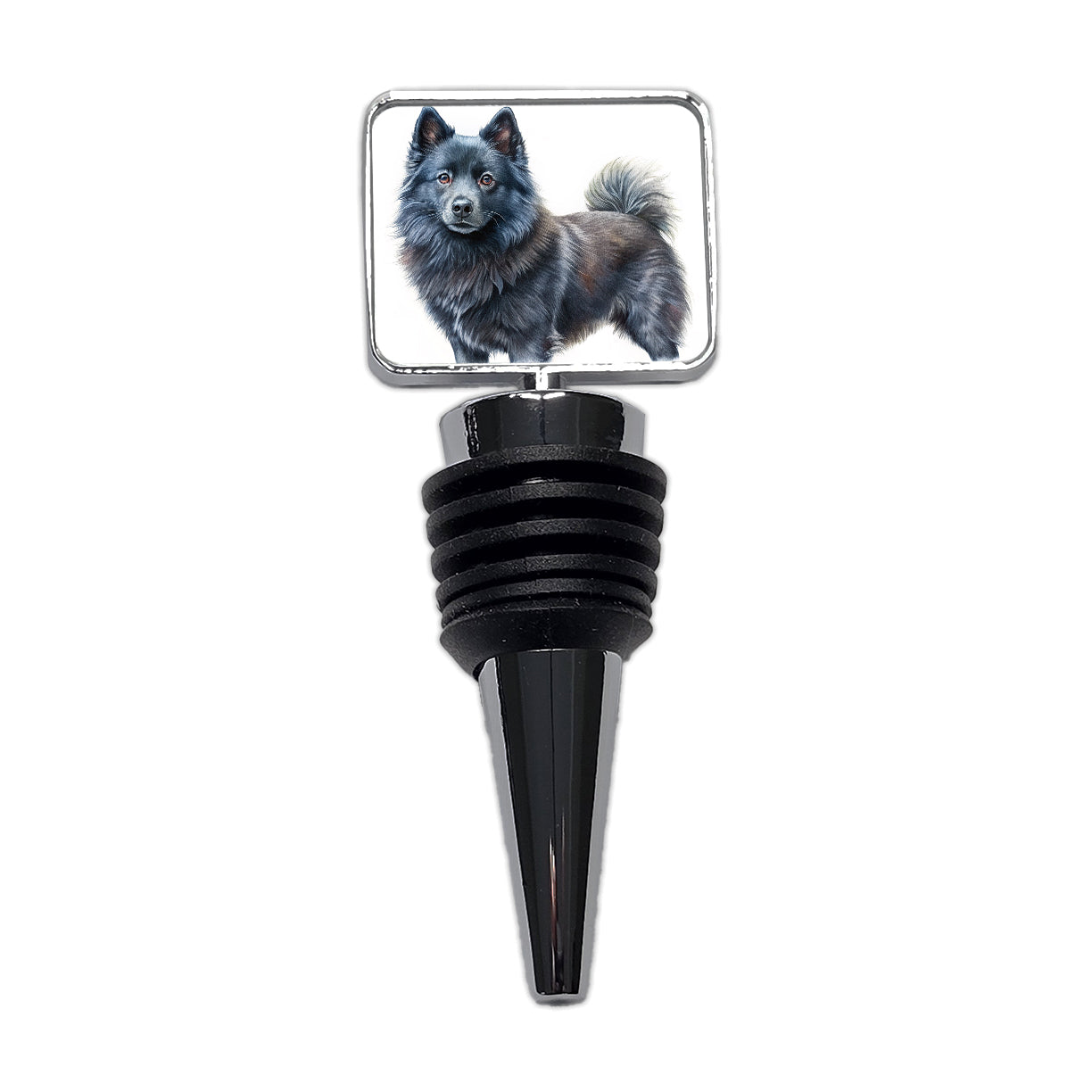 Schipperke Dog Illustration Wine Bottle Stopper