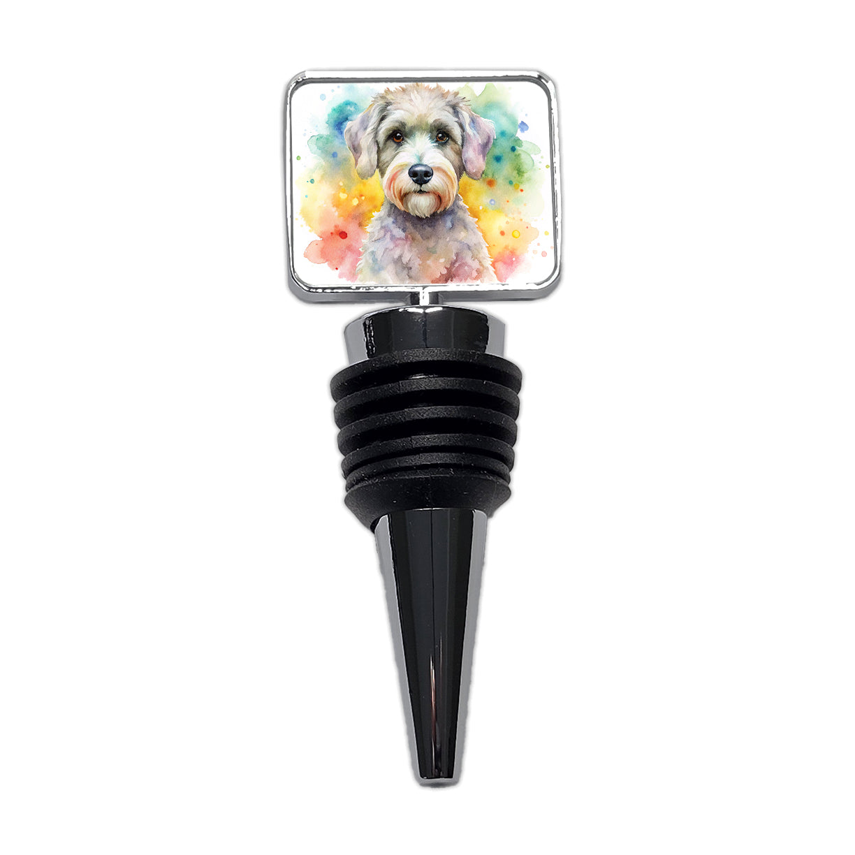 Schnoodle Dog Watercolor Style Wine Bottle Stopper