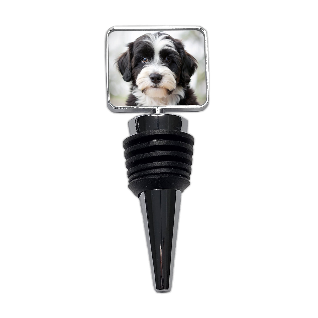 Tibetan Terrier Dog Puppy Photo Wine Bottle Stopper