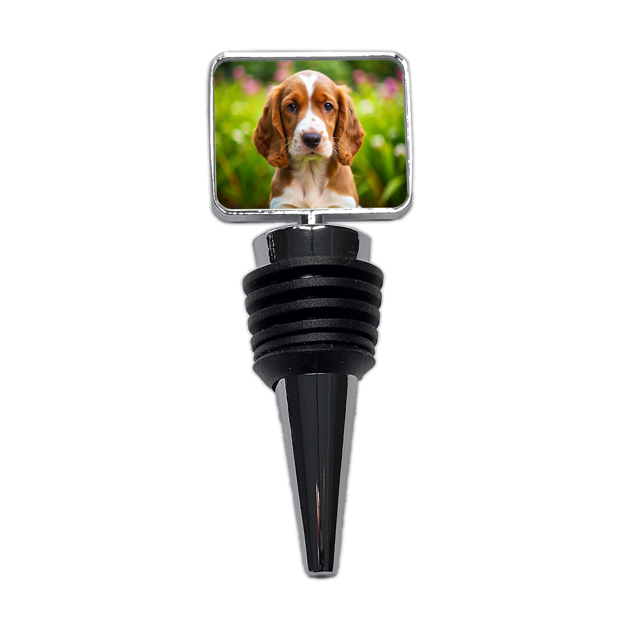 Welsh Springer Spaniel Dog Puppy Photo Wine Bottle Stopper