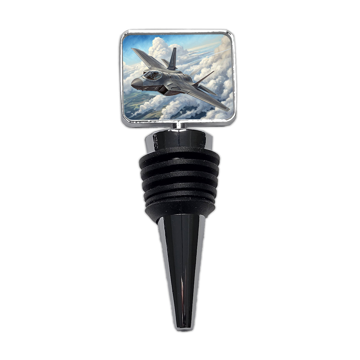F-35 Lightning II Plane in Flight US Air Force Navy Marines Wine Bottle Stopper