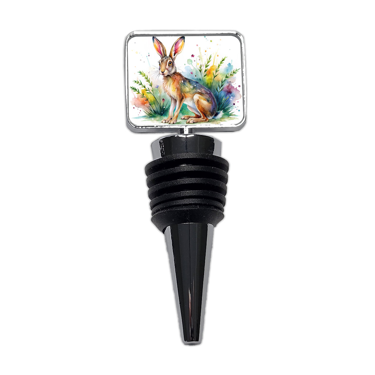 Jackrabbit Watercolor Wine Bottle Stopper