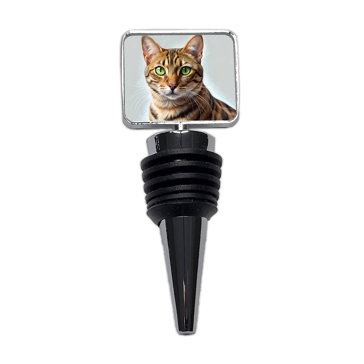 Bengal Cat Illustration Wine Bottle Stopper