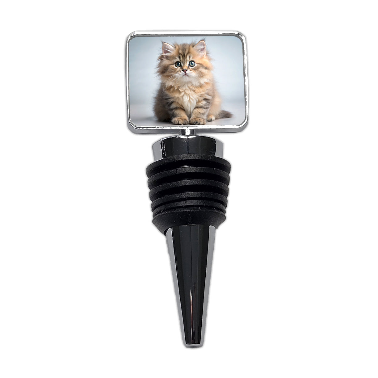 British Longhair Cat Kitten Photo Wine Bottle Stopper