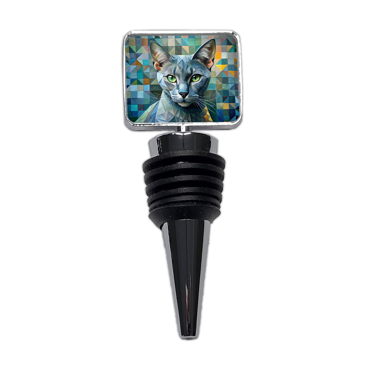 Burmese Cat Abstract Art Wine Bottle Stopper