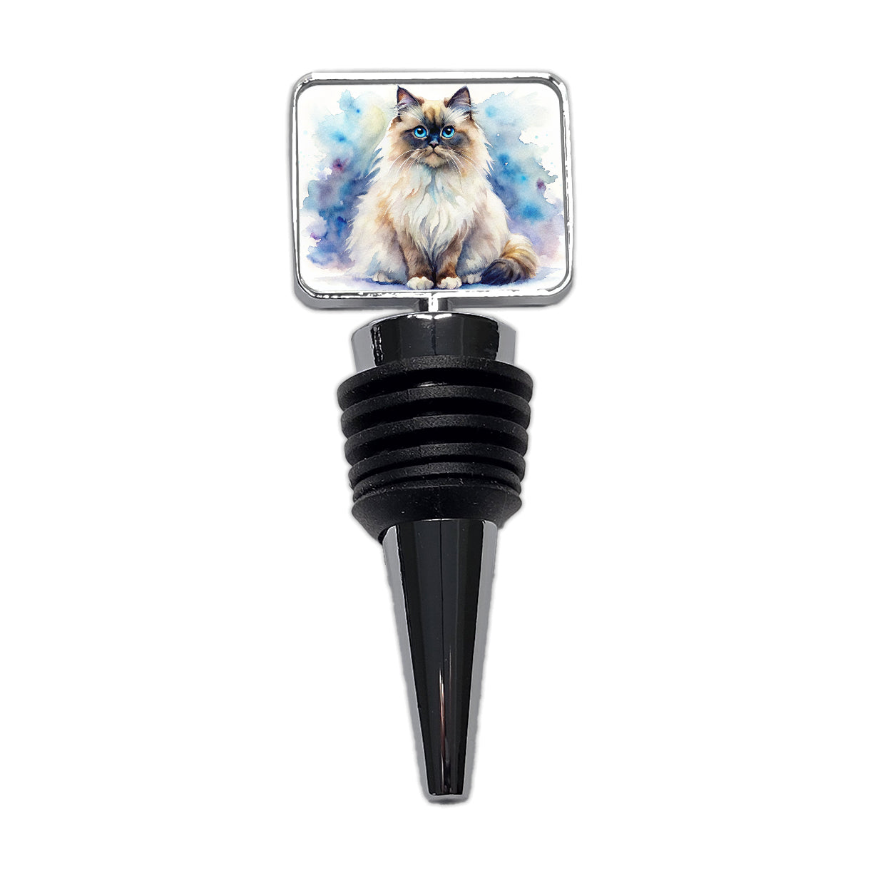 Himalayan Cat Watercolor Style Wine Bottle Stopper