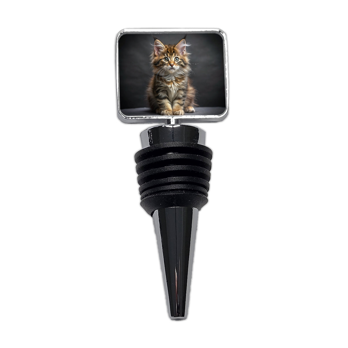 Maine Coon Cat Kitten Photo Wine Bottle Stopper