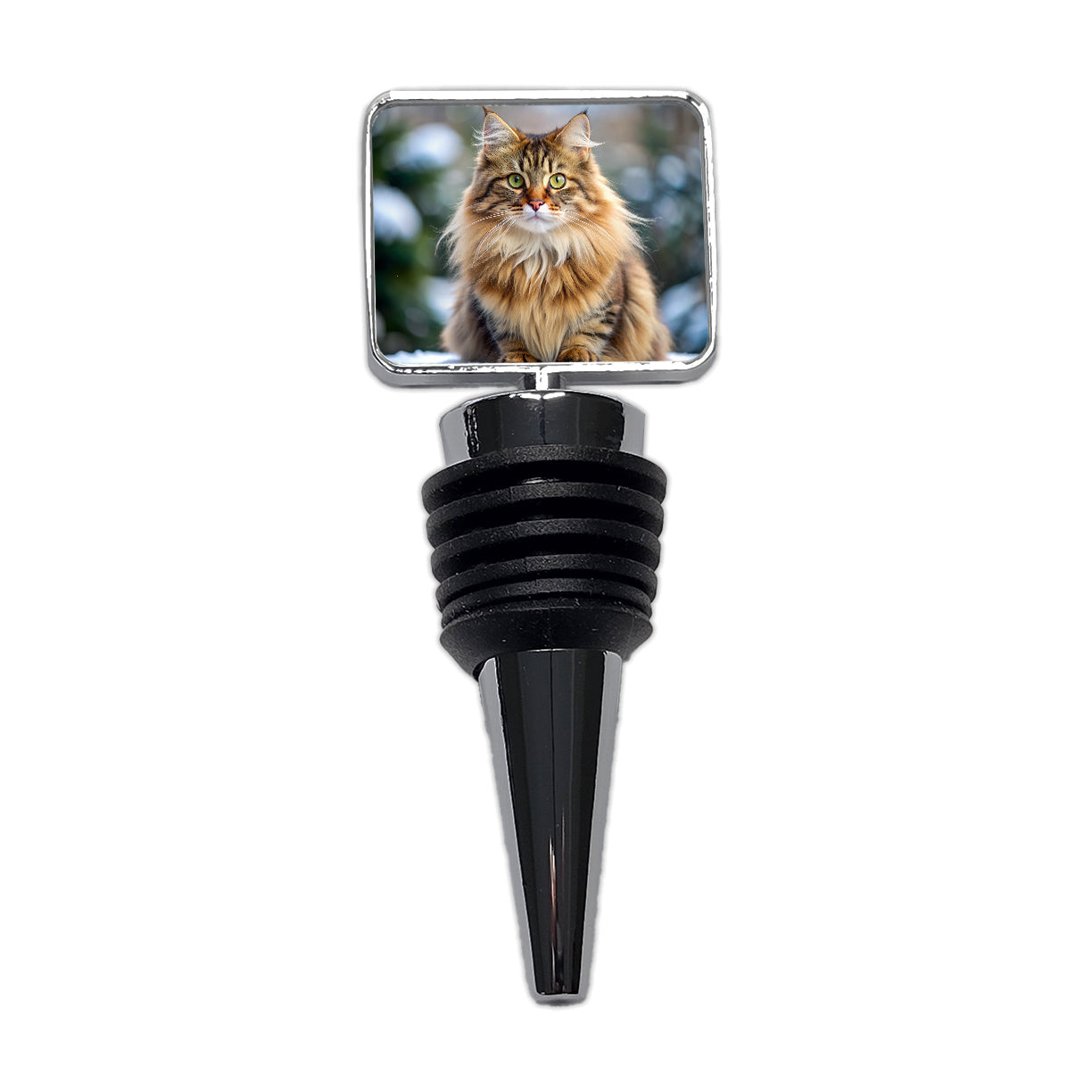 Siberian Cat Photo Wine Bottle Stopper