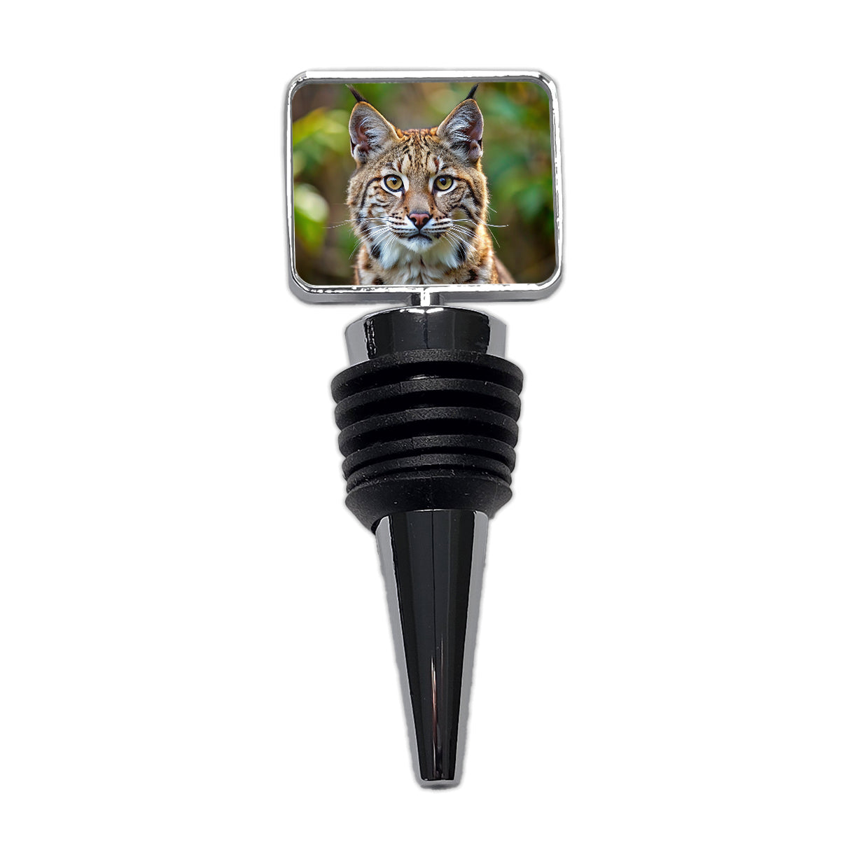 Bobcat Face Photo Wine Bottle Stopper