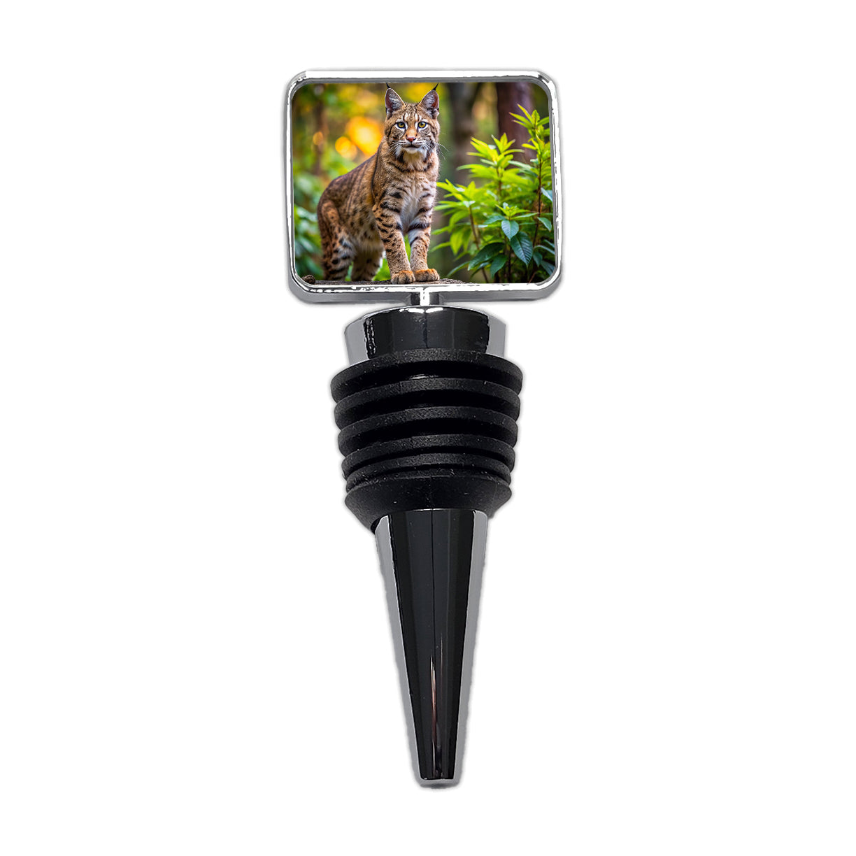 Bobcat In The Forest Wine Bottle Stopper