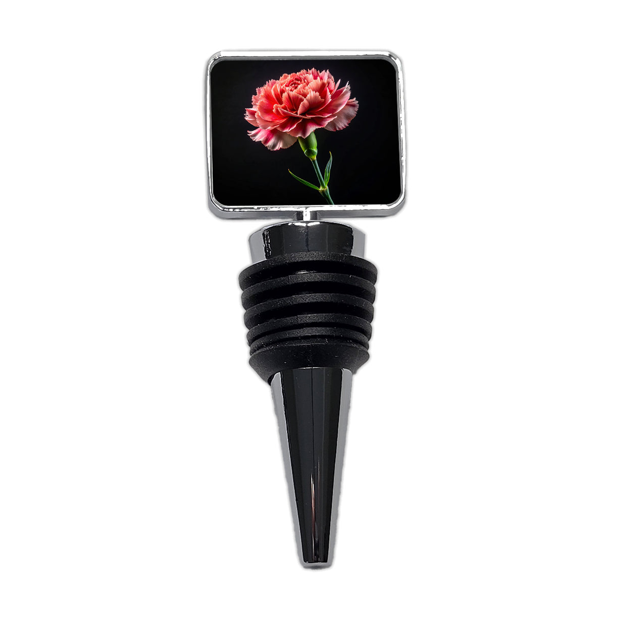 Carnation Flower Photo Wine Bottle Stopper