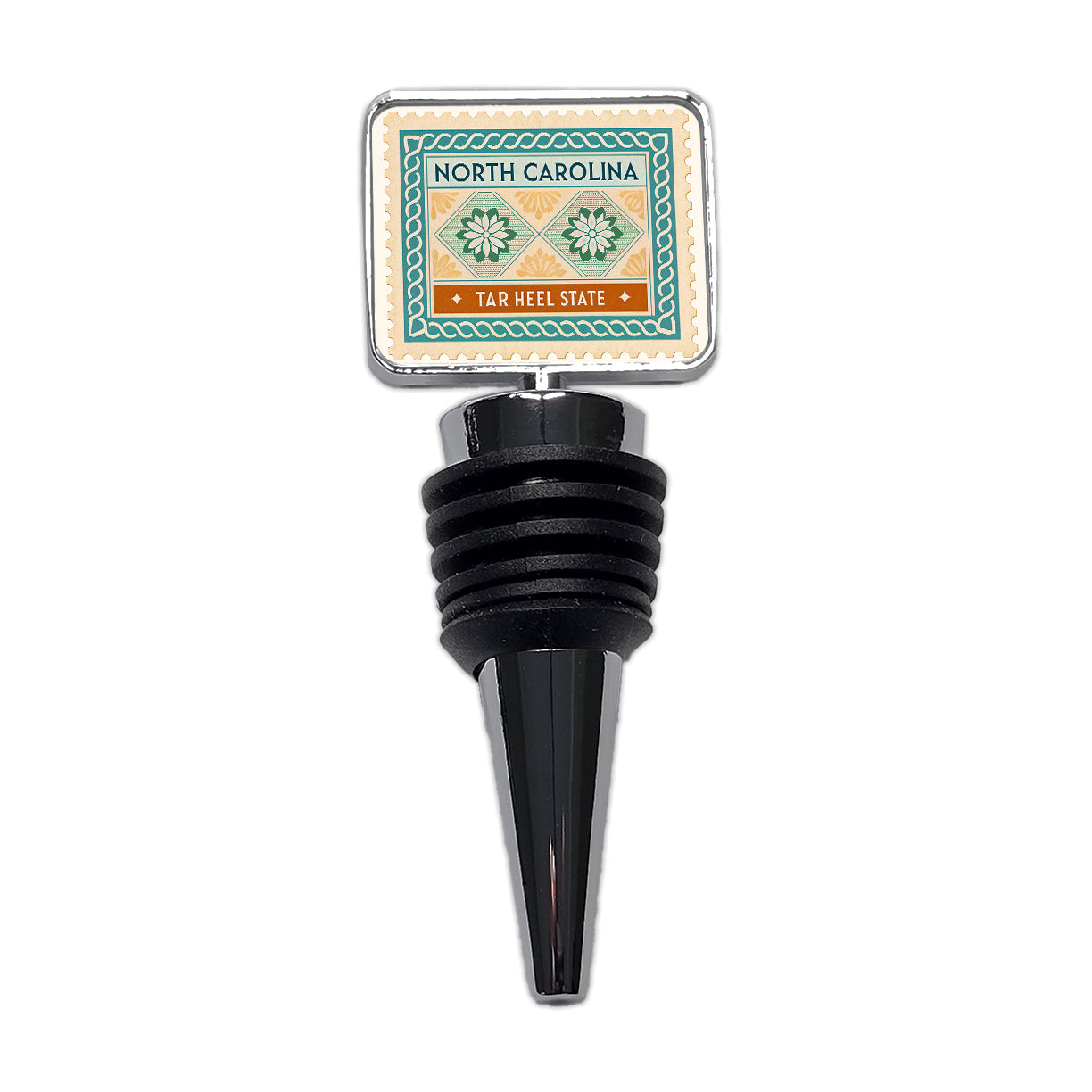 North Carolina NC Tar Heel State Travel Vacation Stamp Wine Bottle Stopper