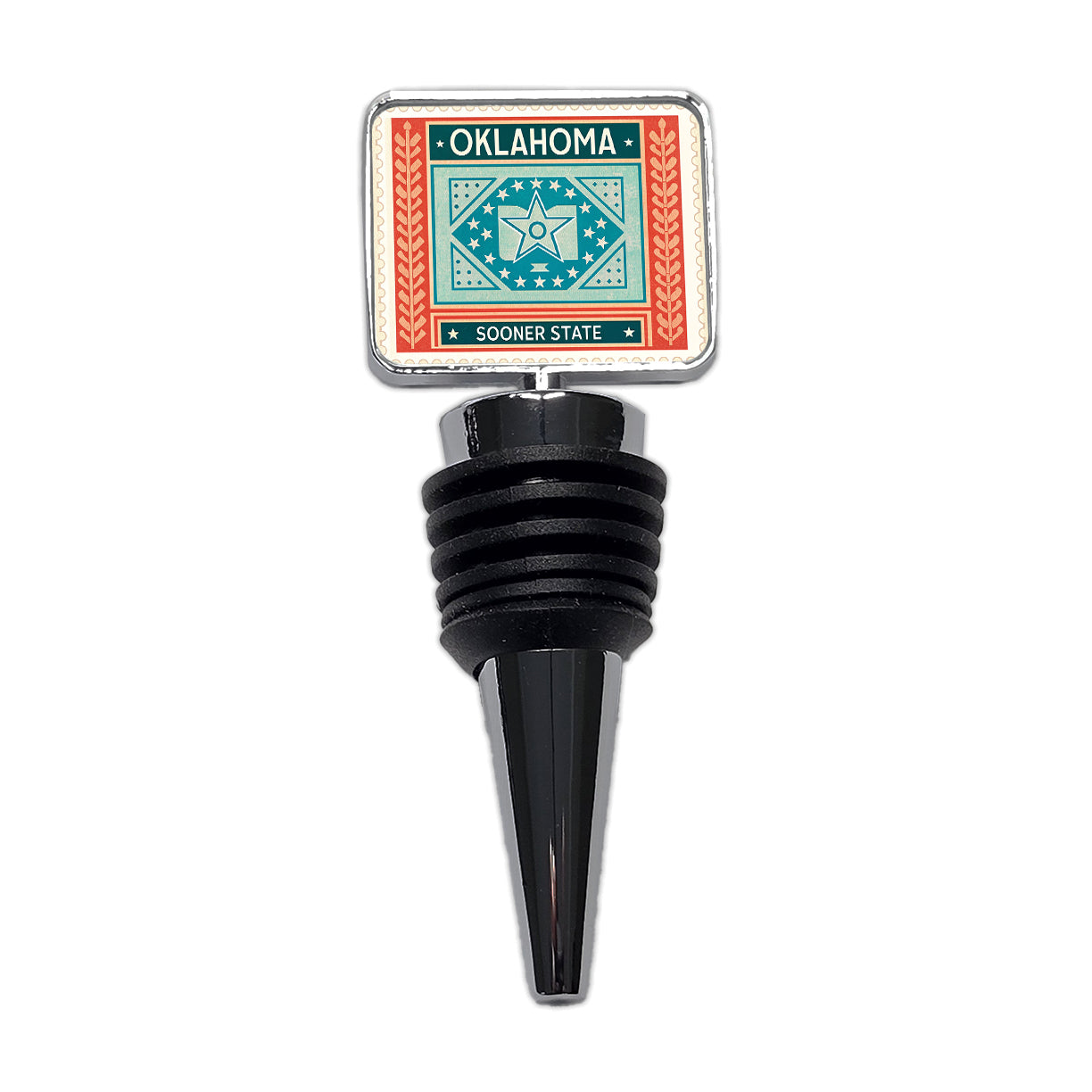 Oklahoma OK Sooner State Travel Vacation Stamp Wine Bottle Stopper