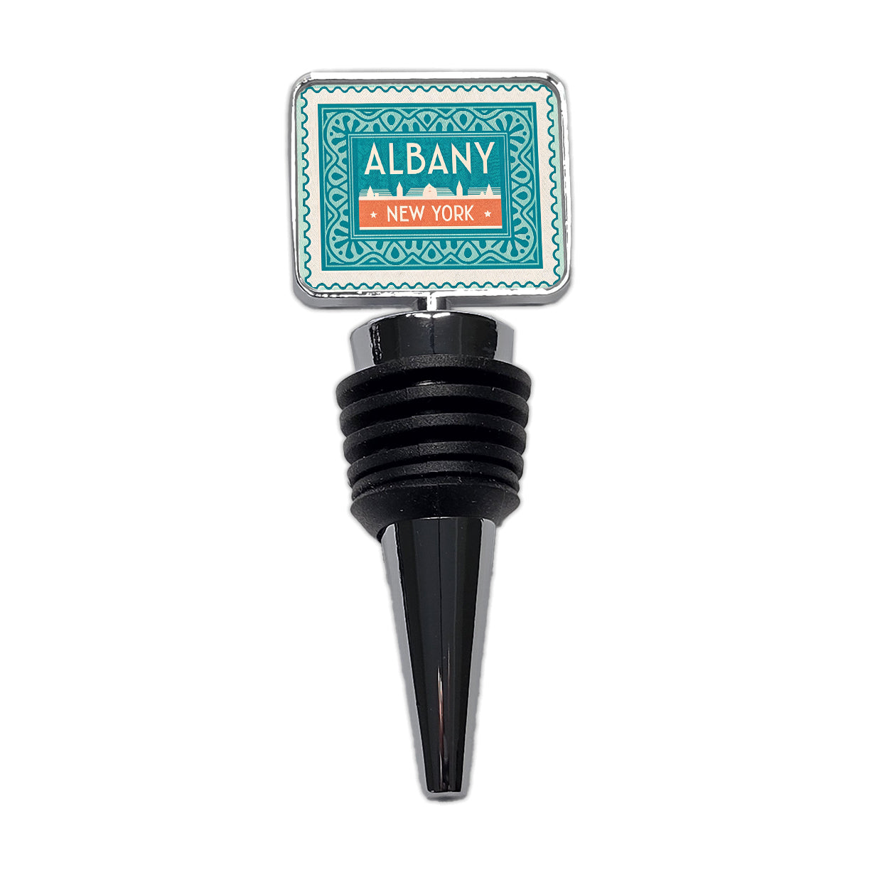 Albany NY New York Travel Vacation Stamp Wine Bottle Stopper