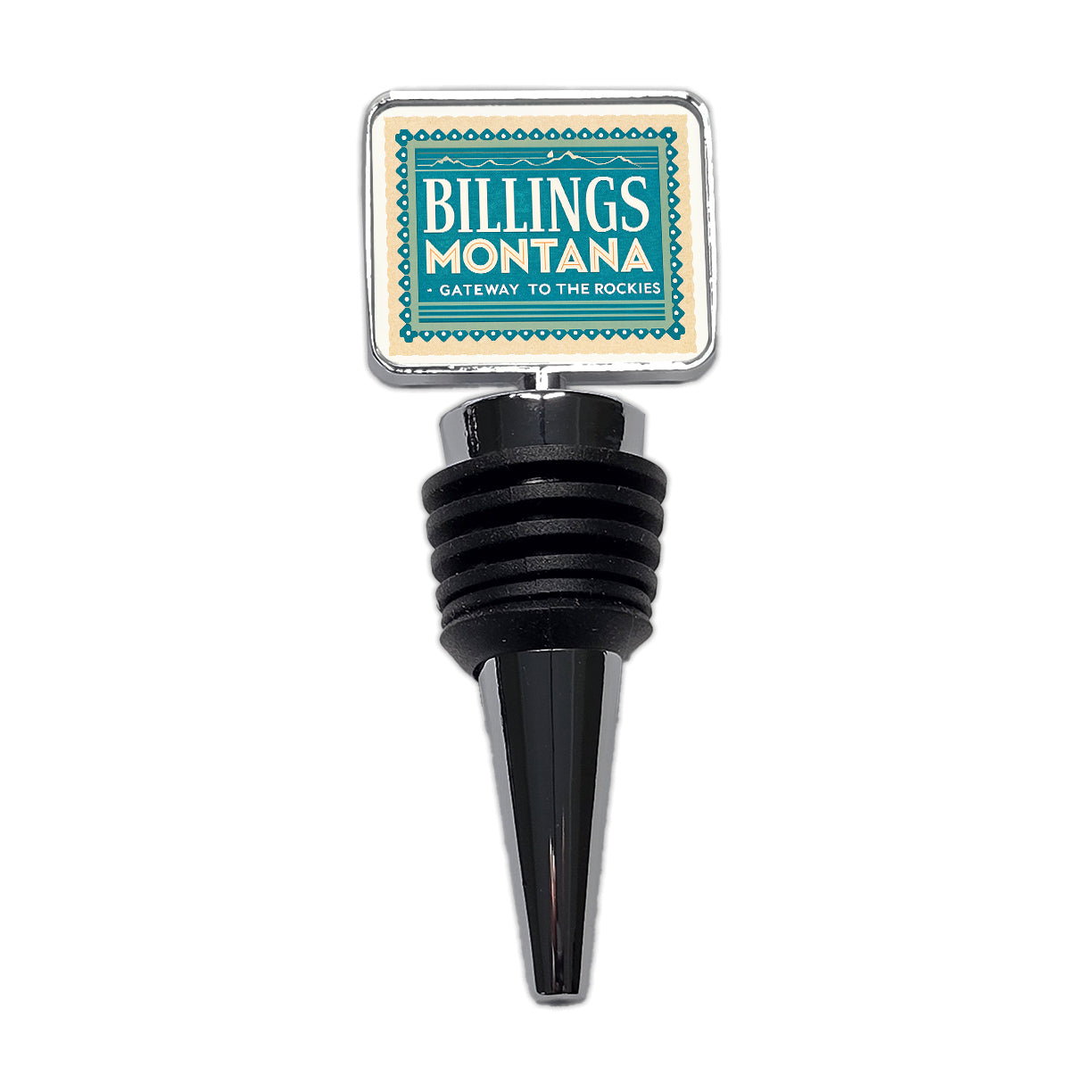 Billings MT Montana Gateway to Rockies Travel Vacation Stamp Wine Bottle Stopper