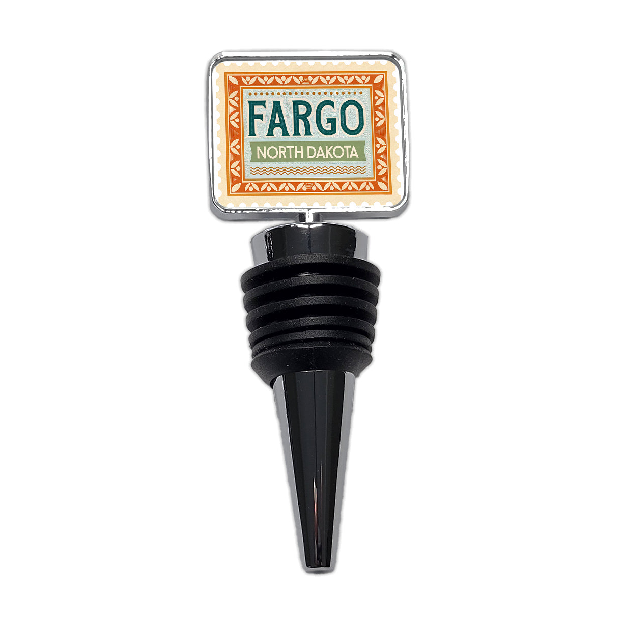 Fargo ND North Dakota Travel Vacation Stamp Wine Bottle Stopper