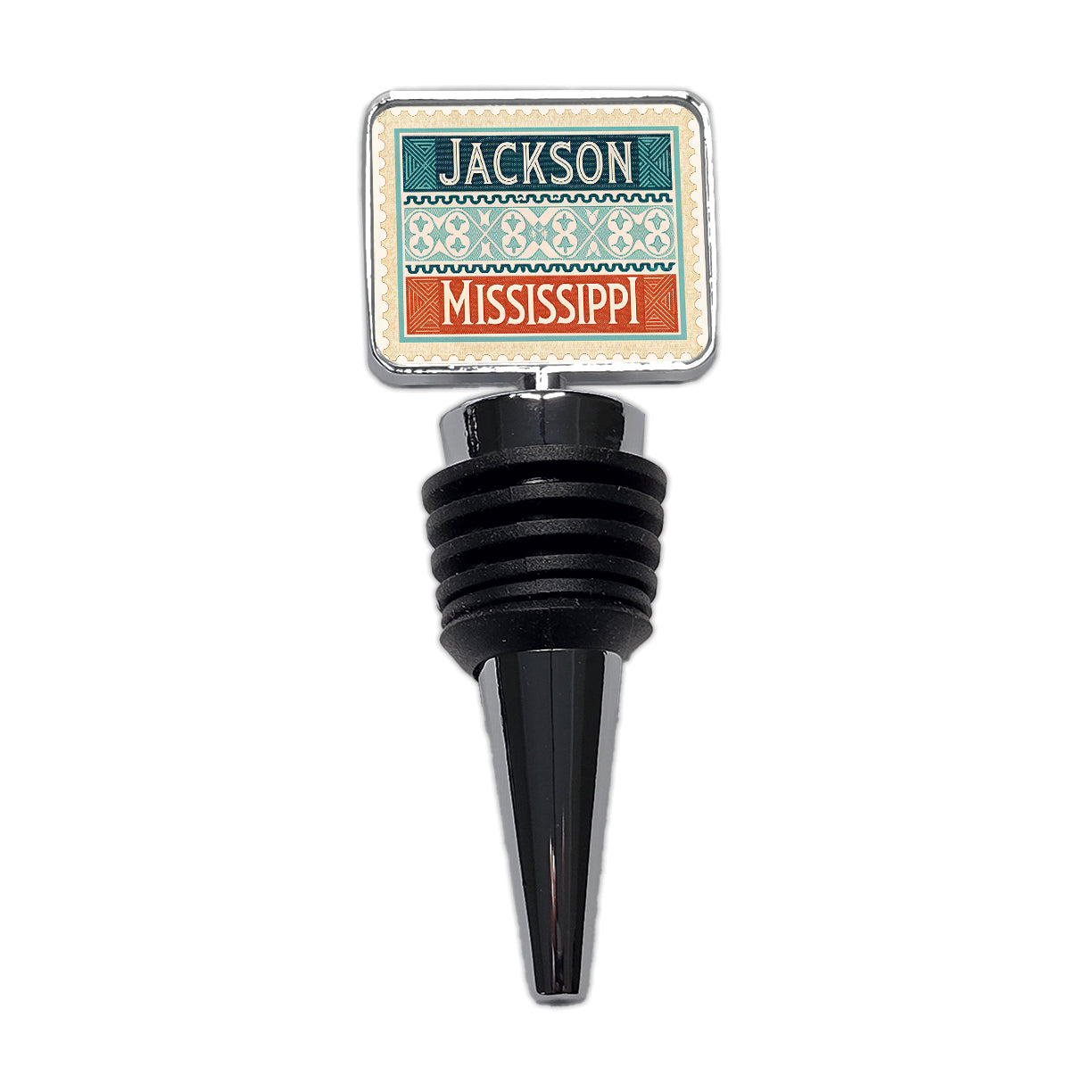 Jackson MS Mississippi Travel Vacation Stamp Wine Bottle Stopper