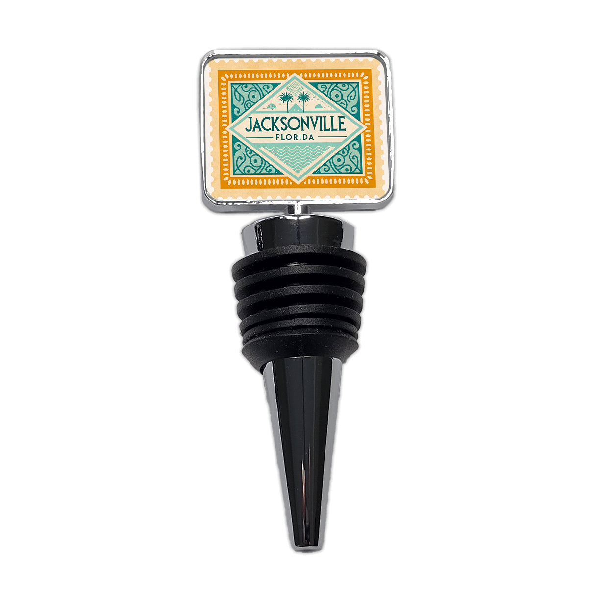 Jacksonville FL Florida Travel Vacation Stamp Wine Bottle Stopper