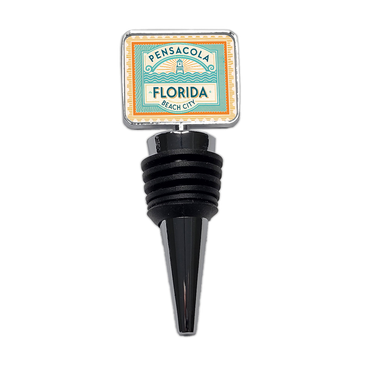 Pensacola FL Florida Beach City Travel Vacation Stamp Wine Bottle Stopper