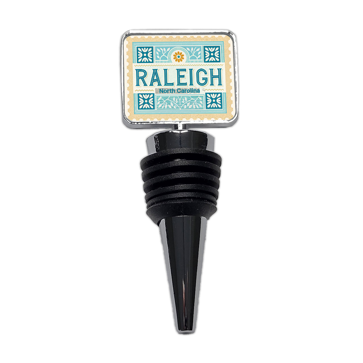 Raleigh NC North Carolina Travel Vacation Stamp Wine Bottle Stopper
