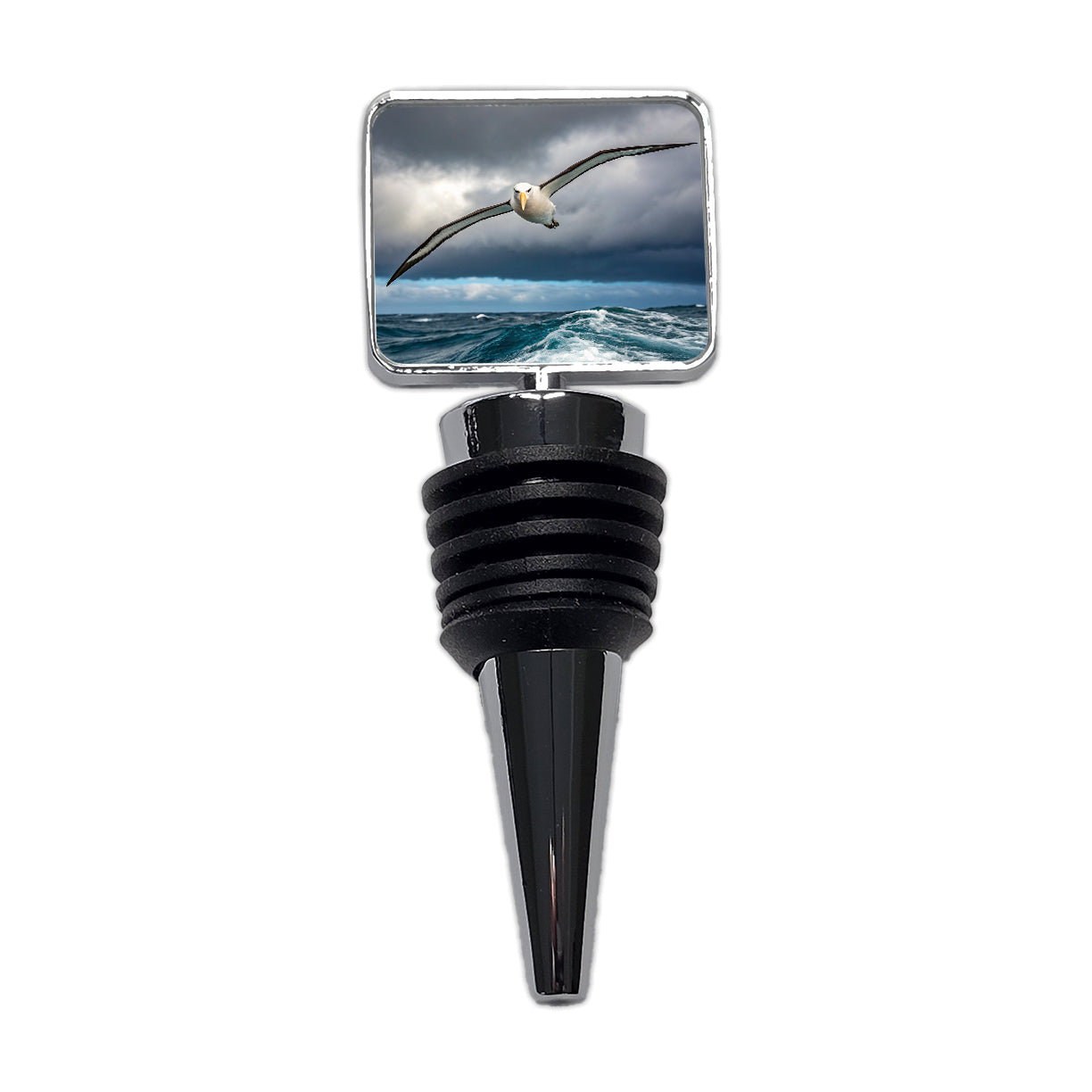 Albatross Bird Flying Over Ocean Photo Wine Bottle Stopper
