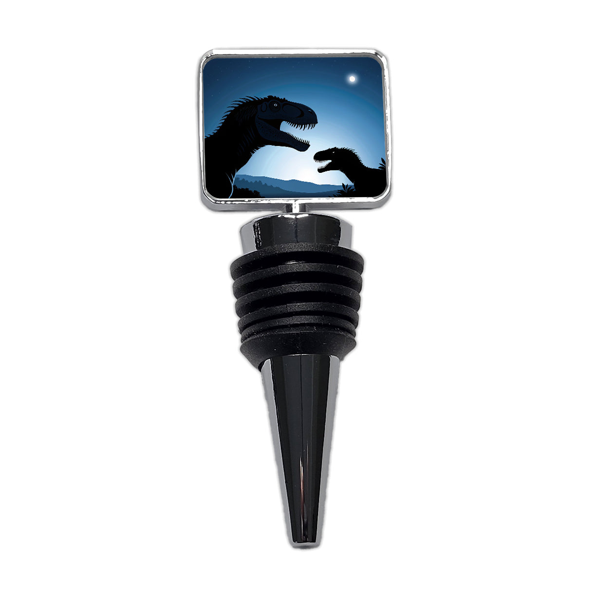 Allosaurus Silhouettes Night Dinosaurs Wine Bottle Stopper