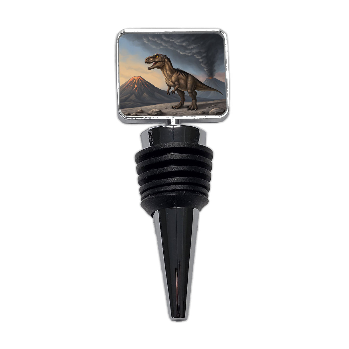 Allosaurus Two Volcanos Dinosaur Wine Bottle Stopper