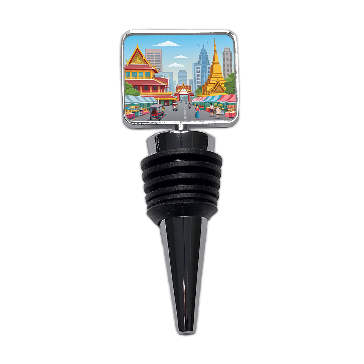 Bangkok Thailand Drawing Wine Bottle Stopper