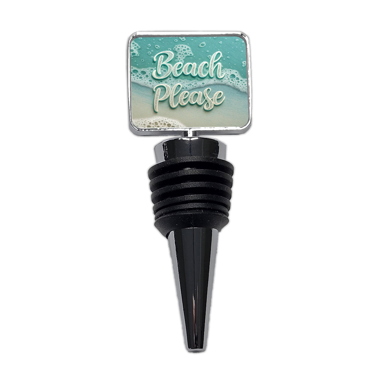 Beach Please Sea Foam Ocean Wine Bottle Stopper