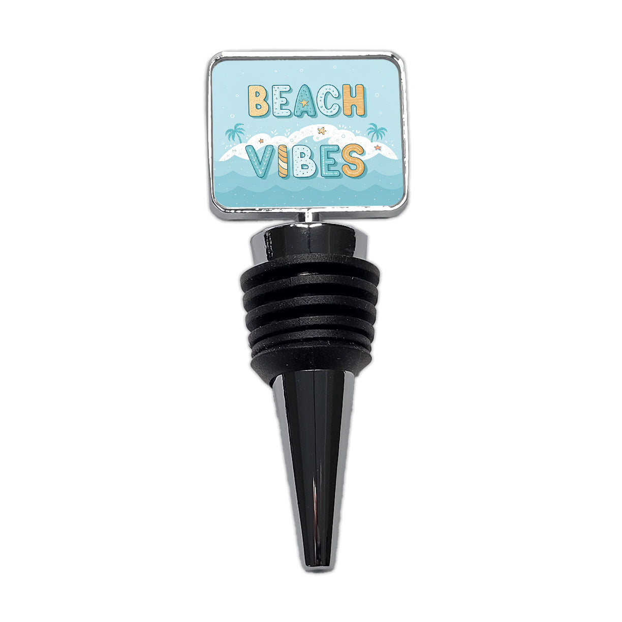 Beach Vibes Sea Foam Ocean Wine Bottle Stopper