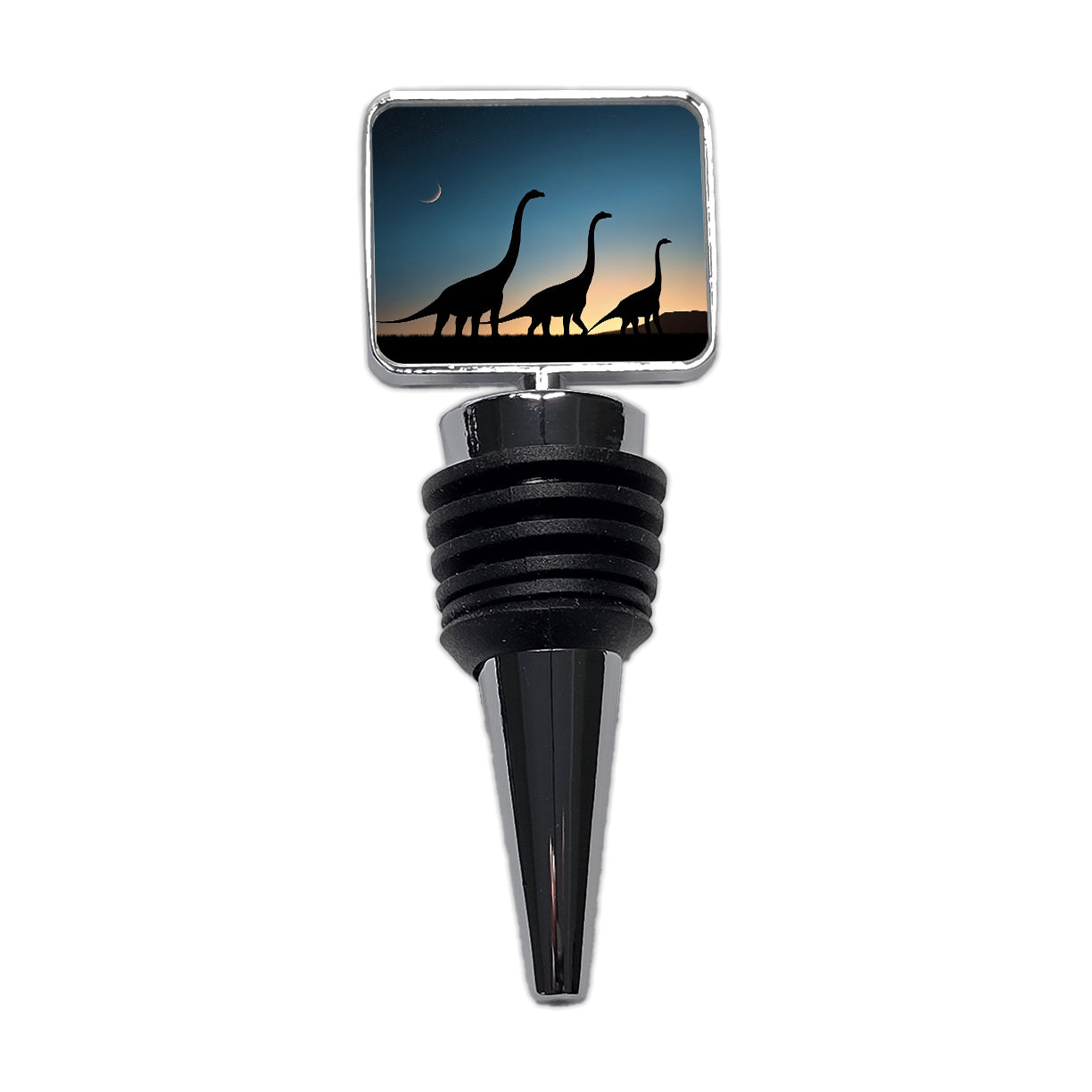 Brachiosaurus Silhouettes Dinosaurs Wine Bottle Stopper