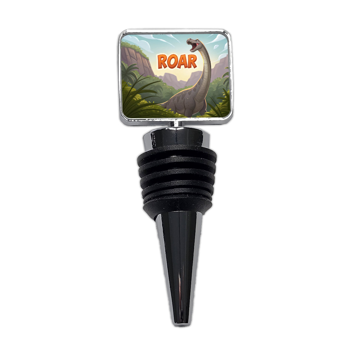 Brontosaurus Roar Dinosaur Cute Wine Bottle Stopper