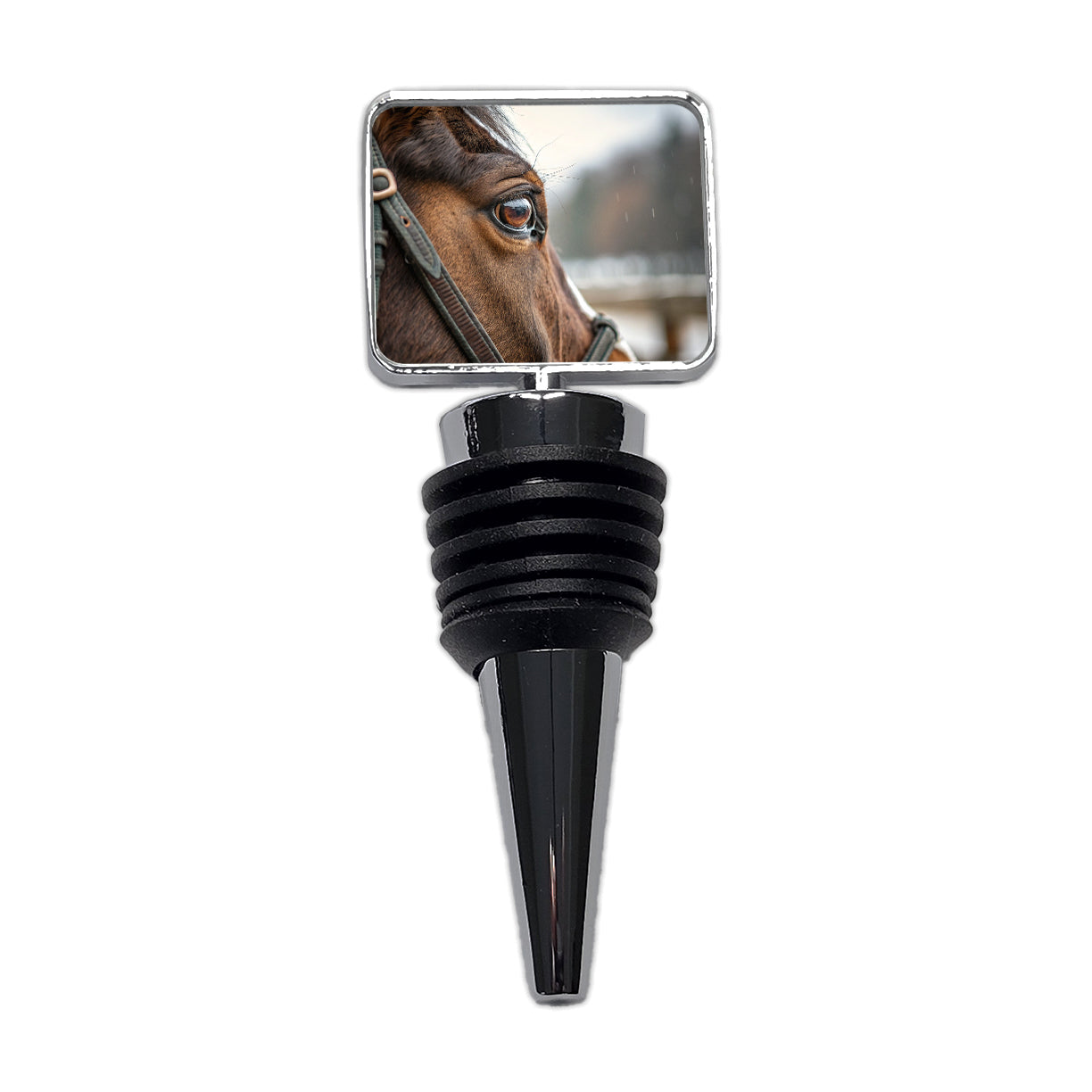 Brown Horse Eye Close Up Wine Bottle Stopper