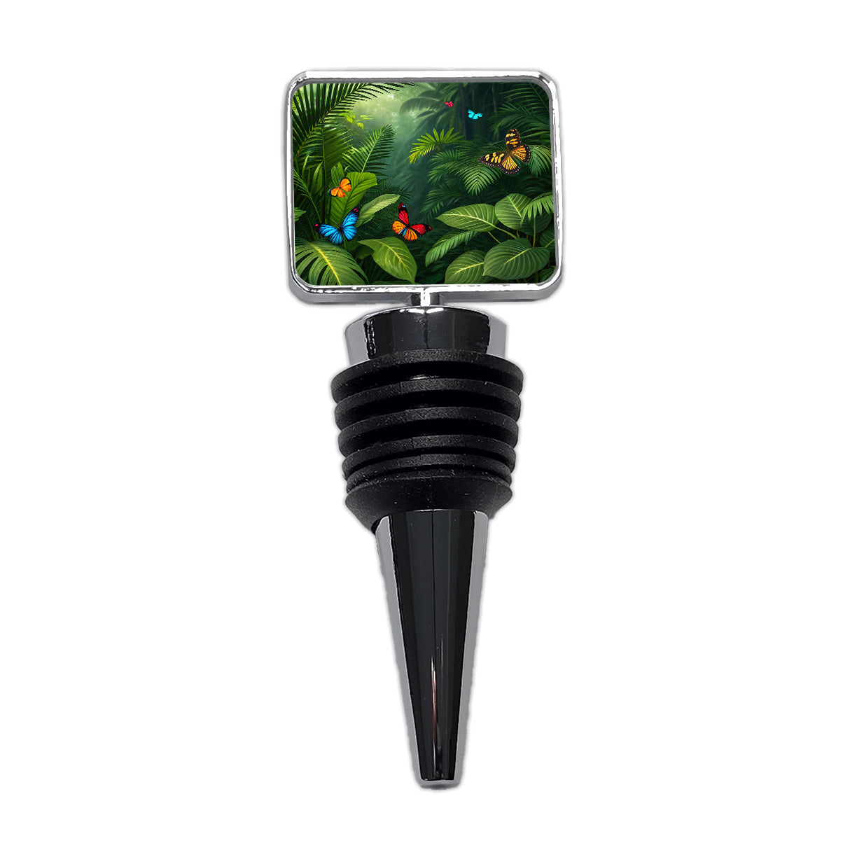 Butterflies In Jungle Colorful Wine Bottle Stopper