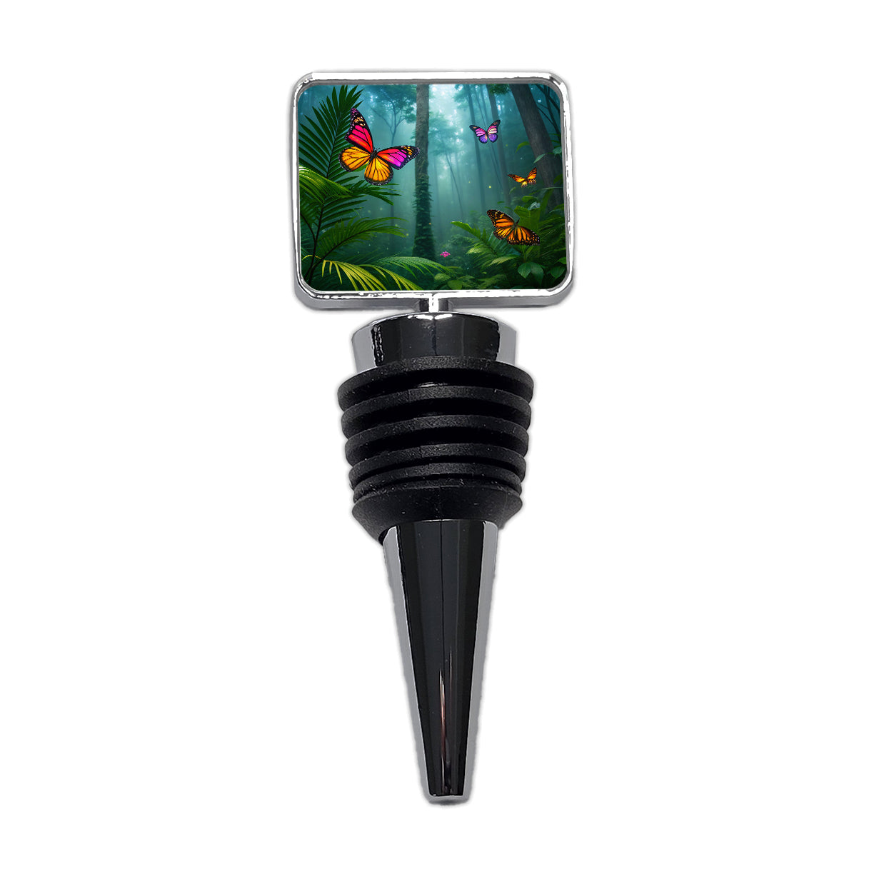 Butterflies In Jungle Forest Wine Bottle Stopper