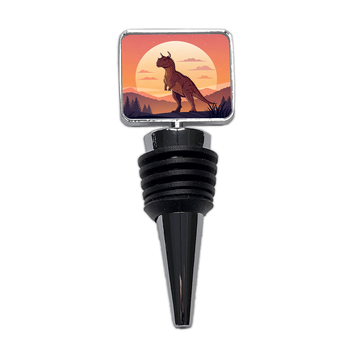 Carnotaurus Sunset Dinosaur Wine Bottle Stopper