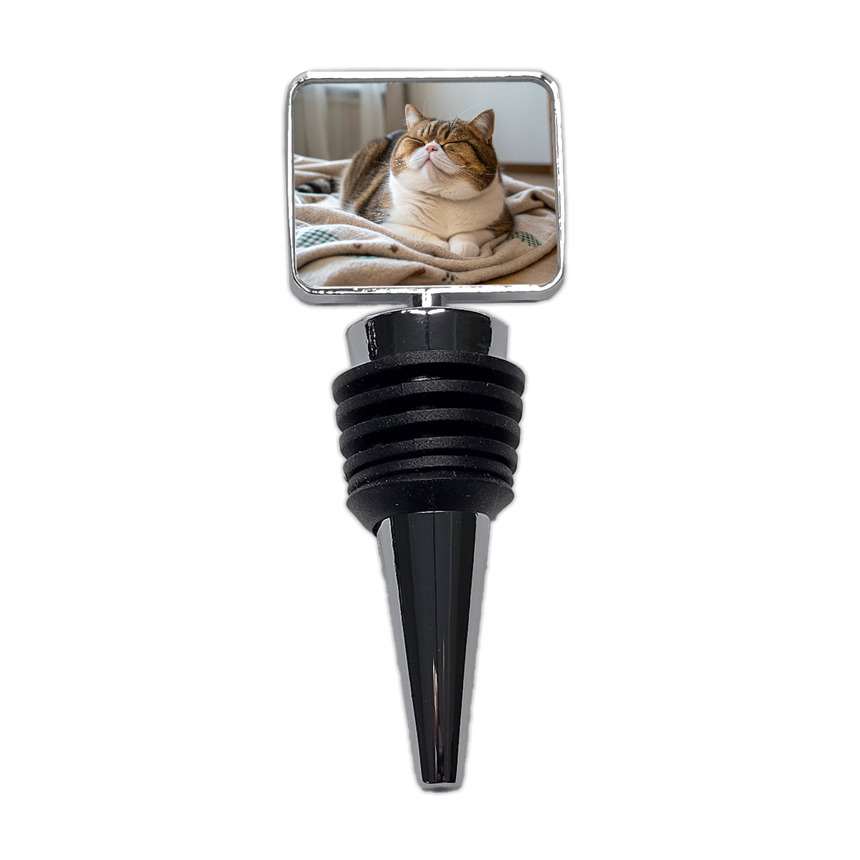 Chubby Cat Lying Down Cute Wine Bottle Stopper