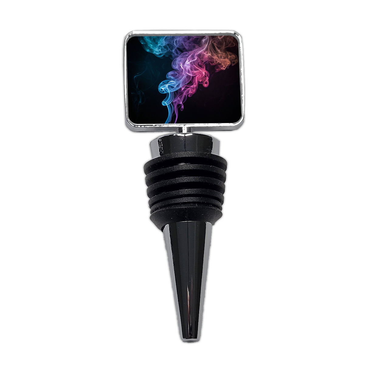 Colorful Plumes Of Smoke Curling Wine Bottle Stopper