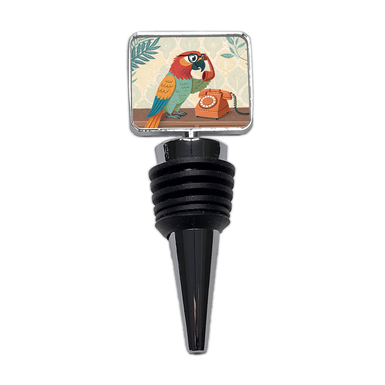 Cool Parrot Wearing Glasses Wine Bottle Stopper