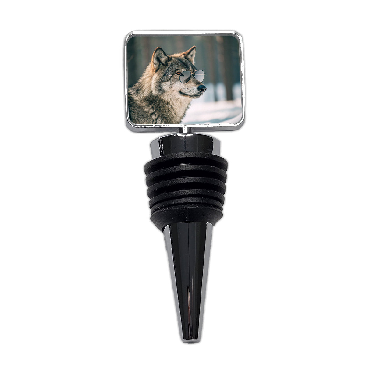 Cool Wolf Wearing Sunglasses Wine Bottle Stopper